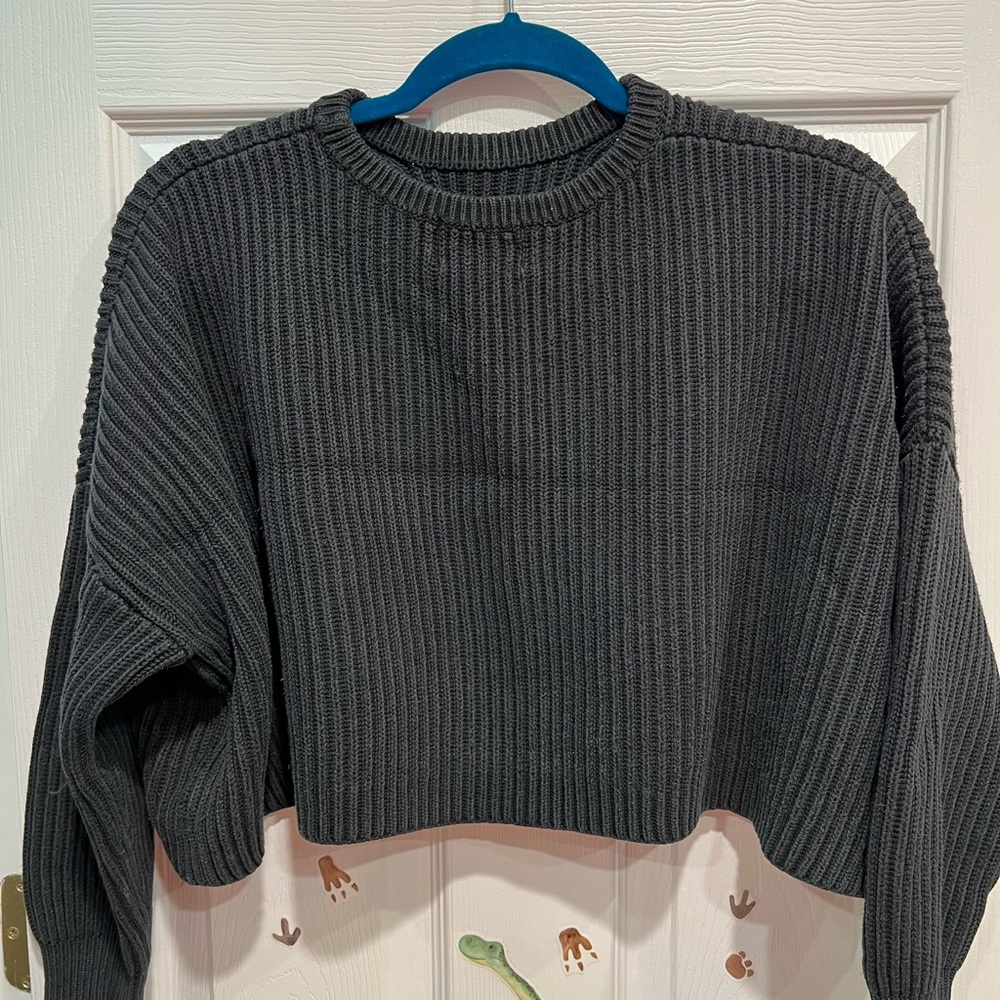 Modern Citizen Charcoal Ribbed Crew Neck Sweater